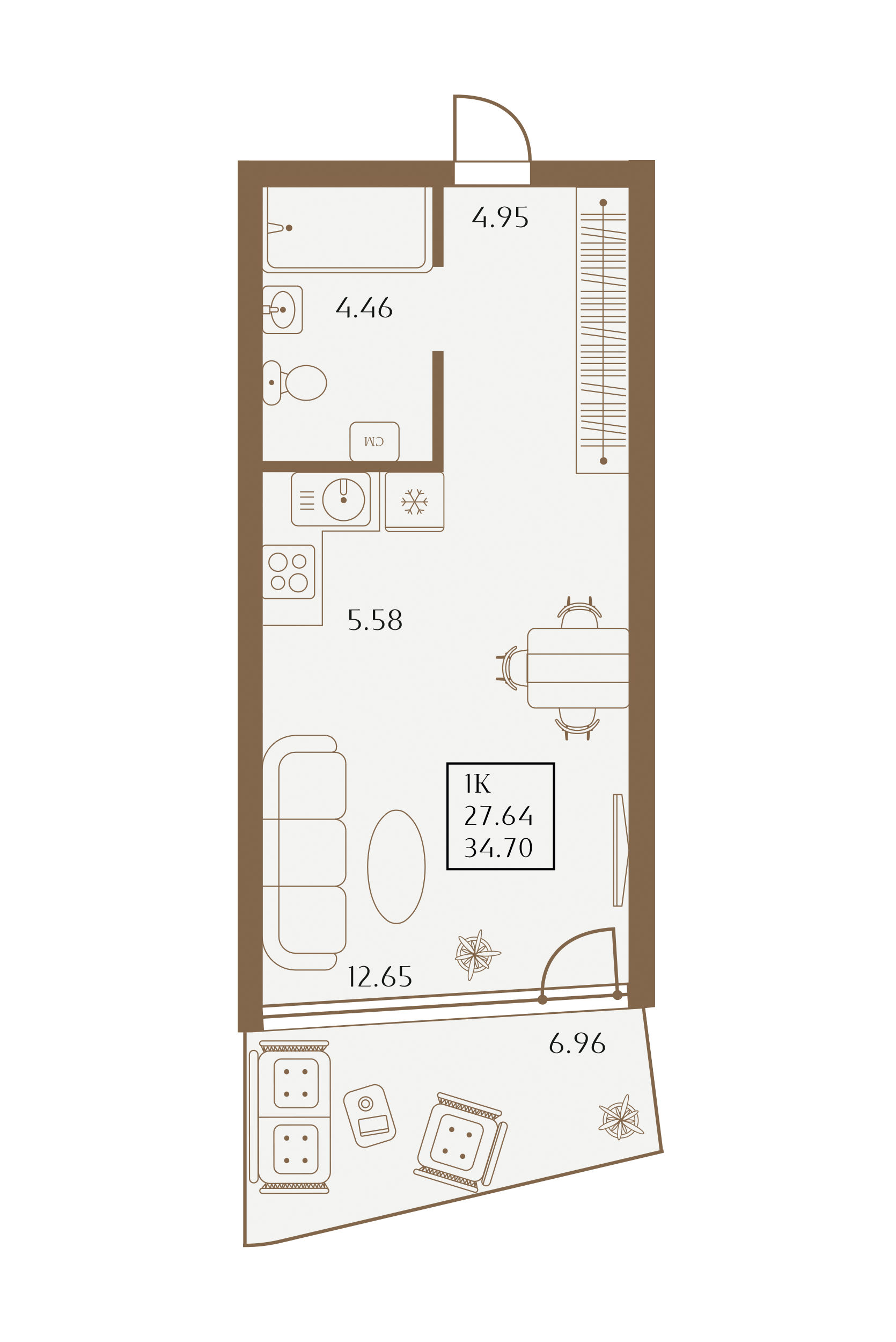 Планировка: Лот · 34,7 м²