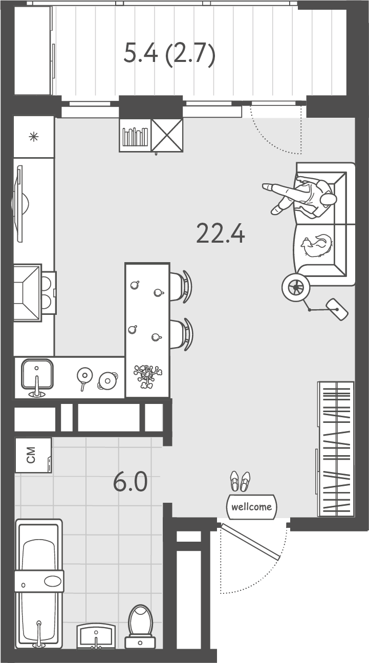 Планировка: Лот · 30,6 м²