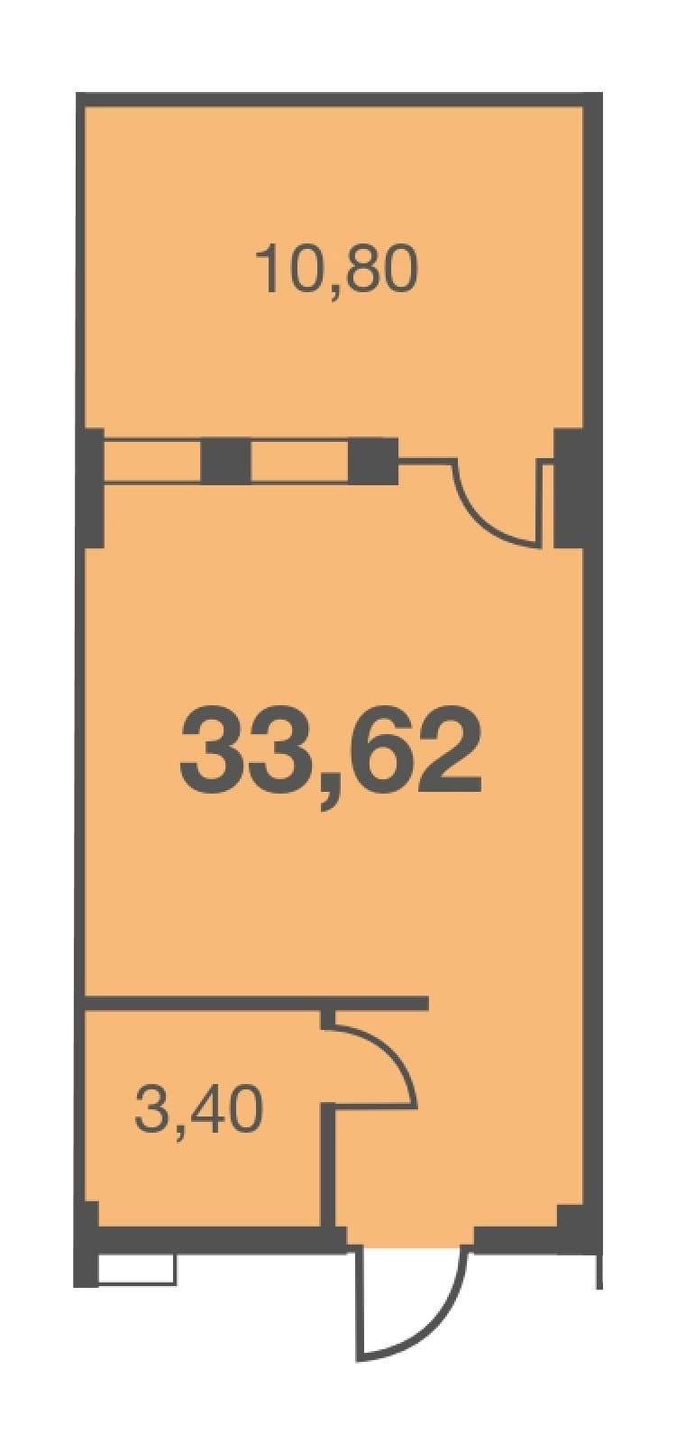 Планировка: Студия · 23,62 м²