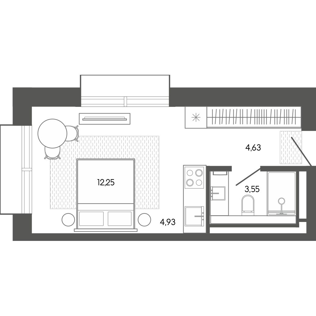 Планировка: Апартаменты · 31,26 м²