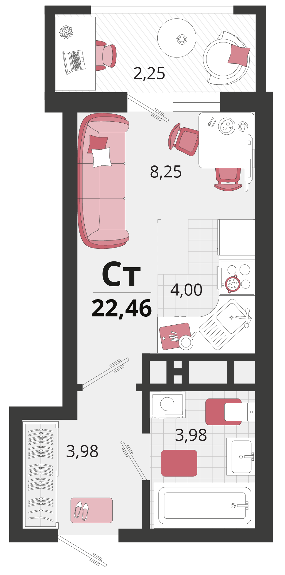 Планировка: Лот · 22,46 м²