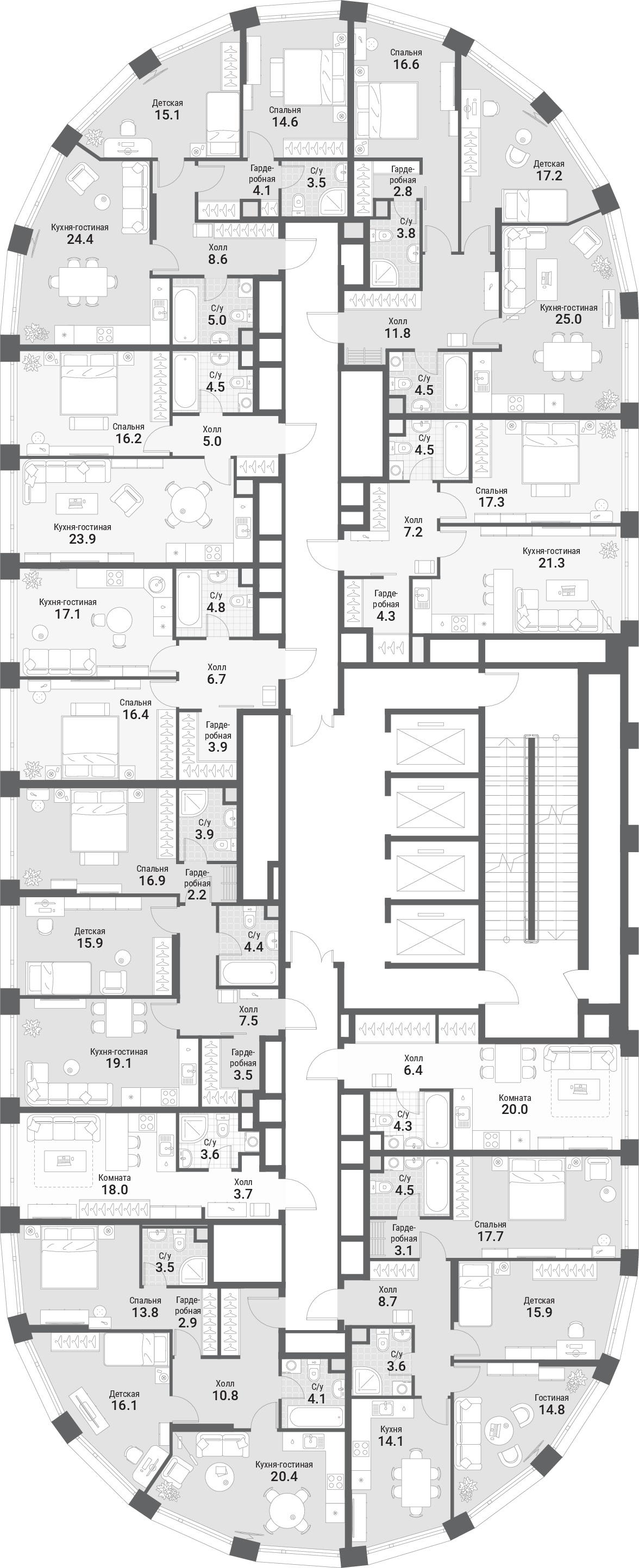 Планировка: Студия · 30,7 м²