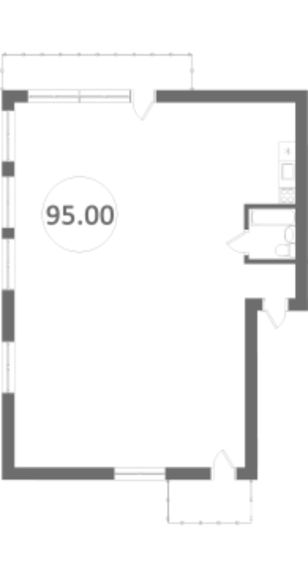 Планировка: 3-комнатная · 95 м²