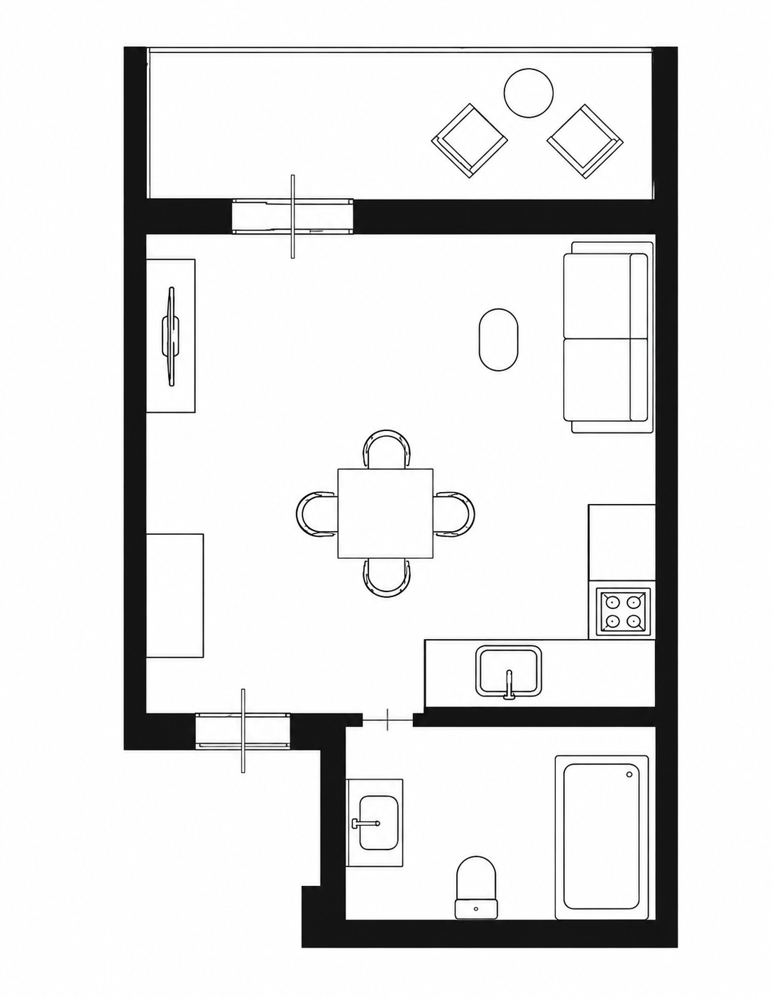 Планировка: Студия · 28 м²