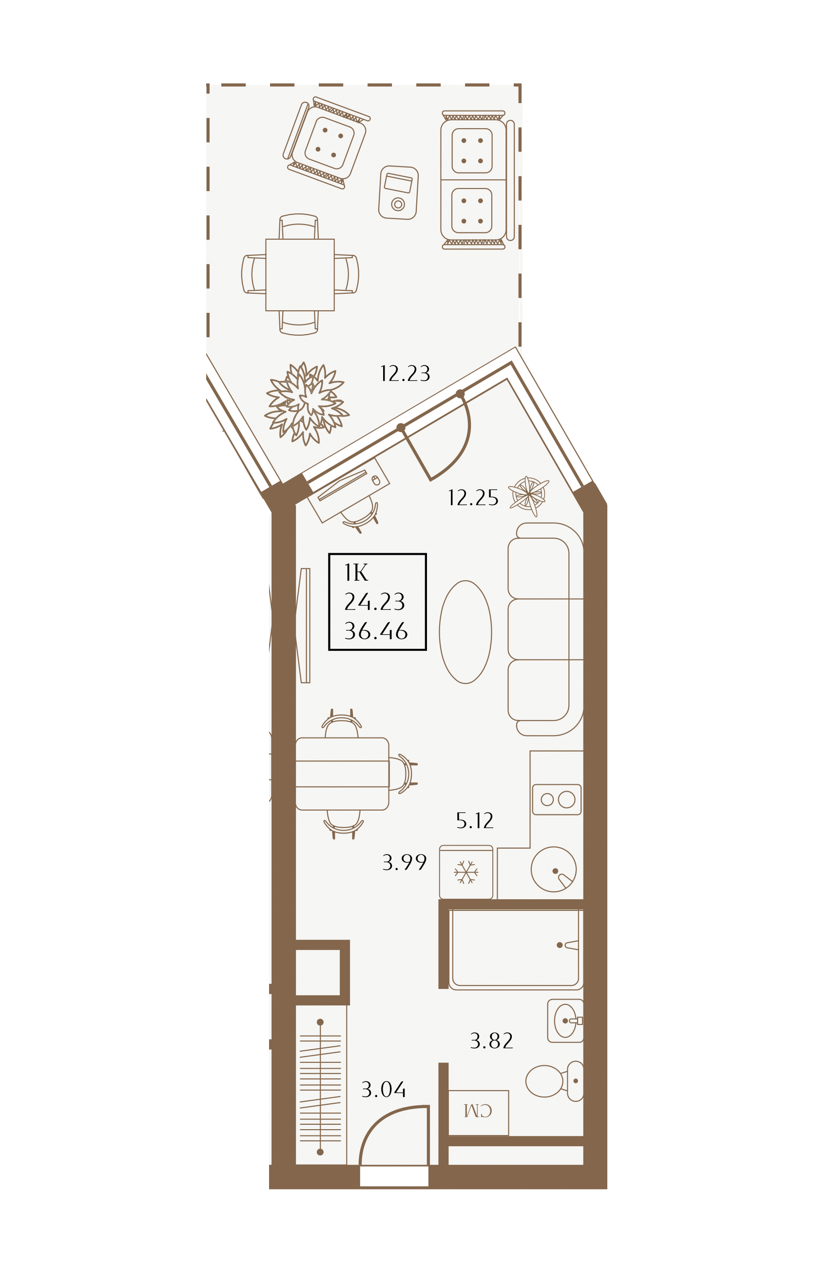 Планировка: Лот · 36,46 м²