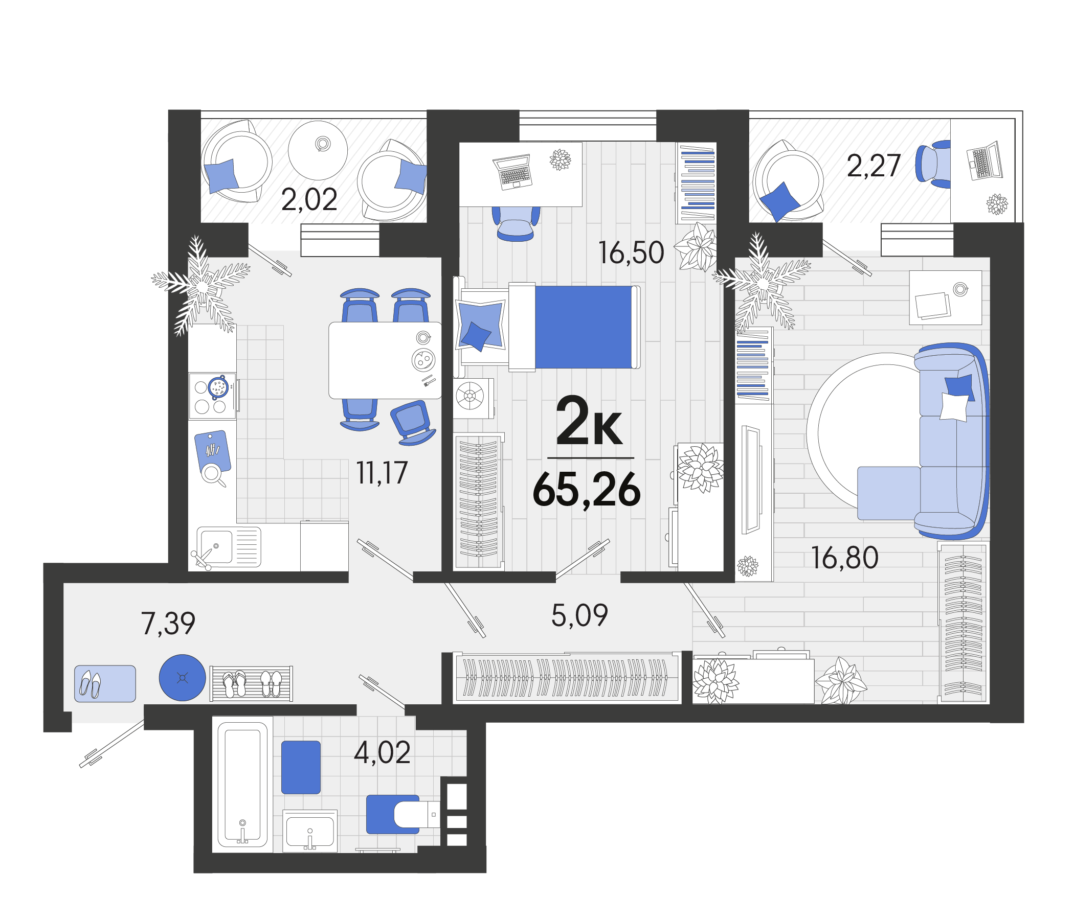 Планировка: Лот · 65,8 м²