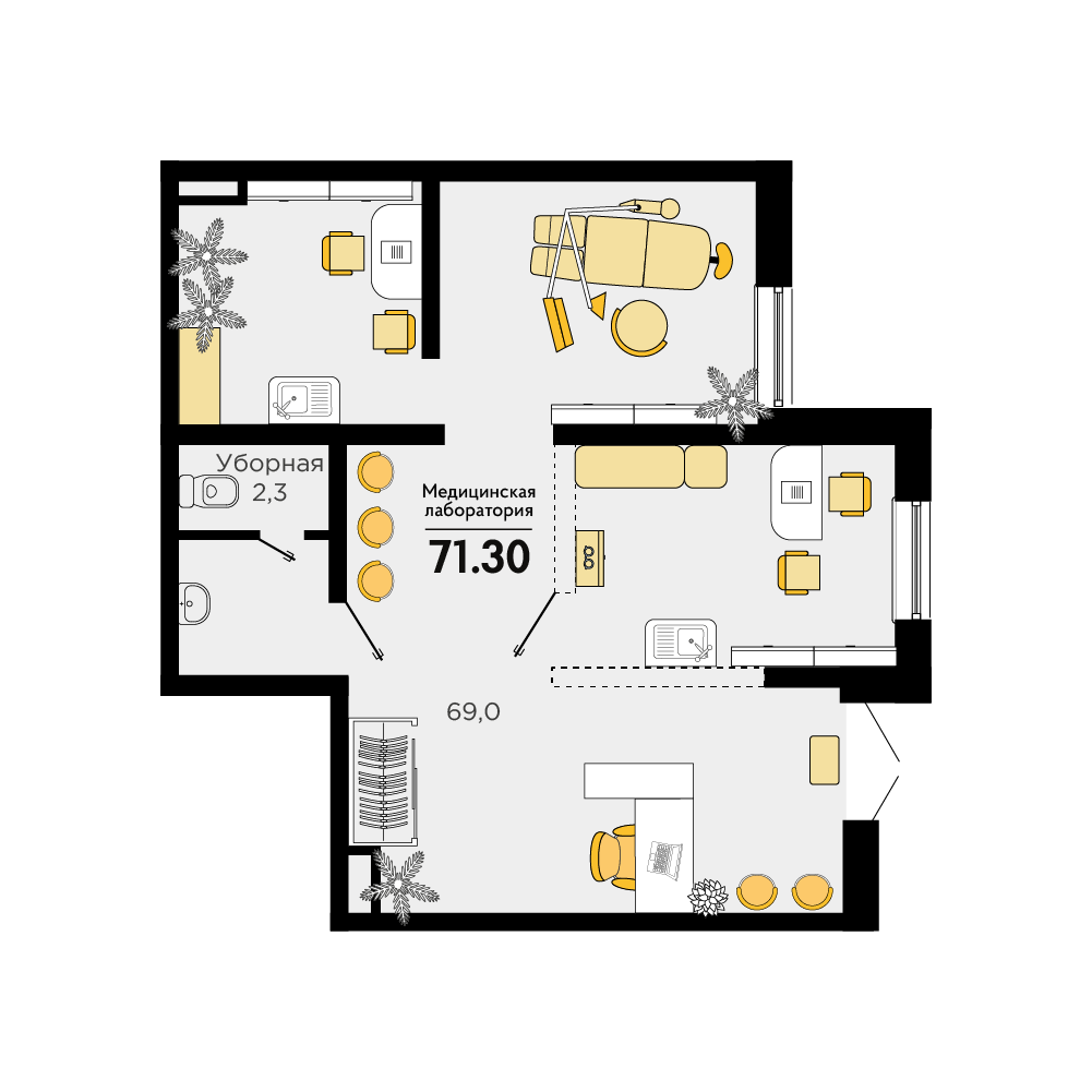 Планировка: Лот · 71,4 м²