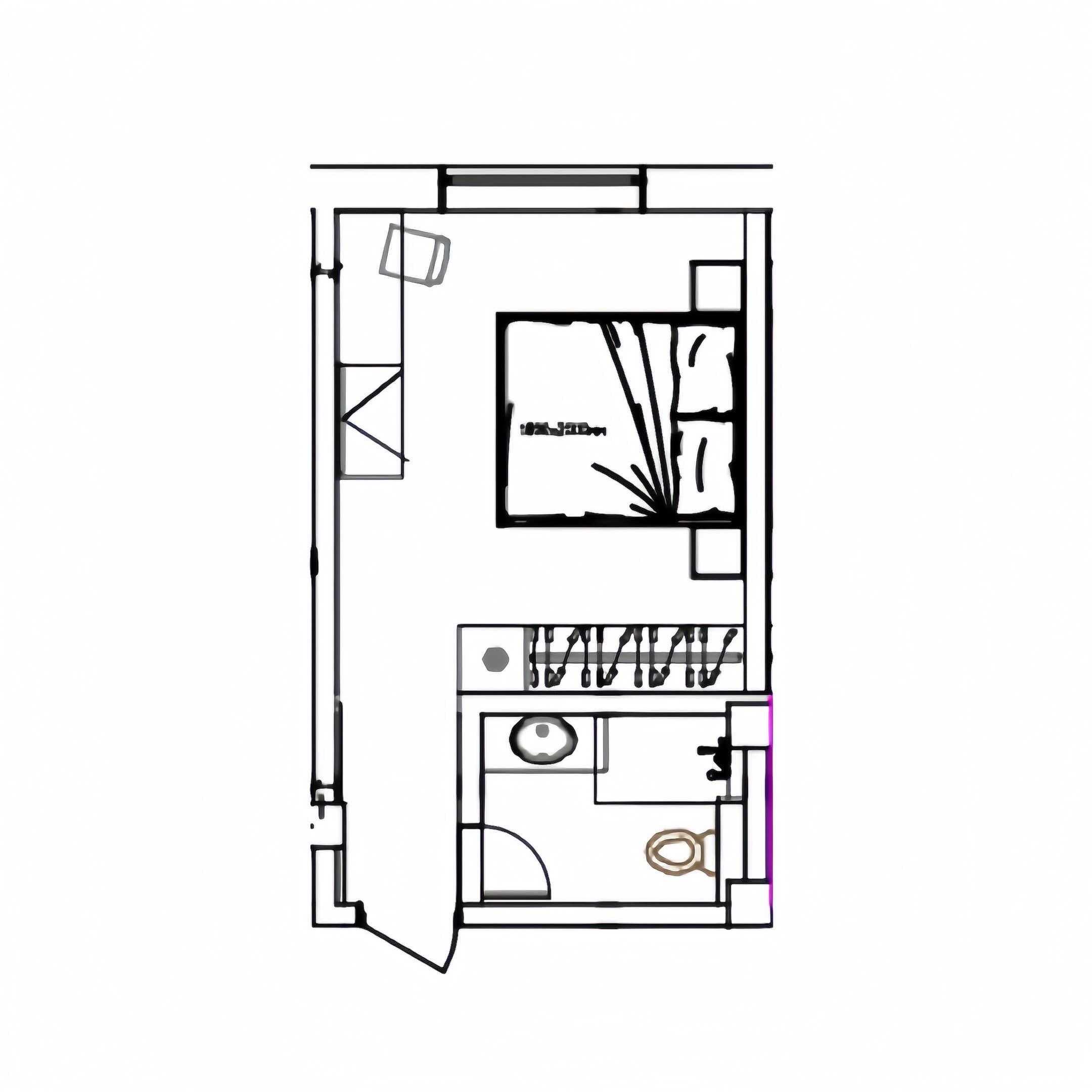 Планировка: Апартаменты · 16,8 м²