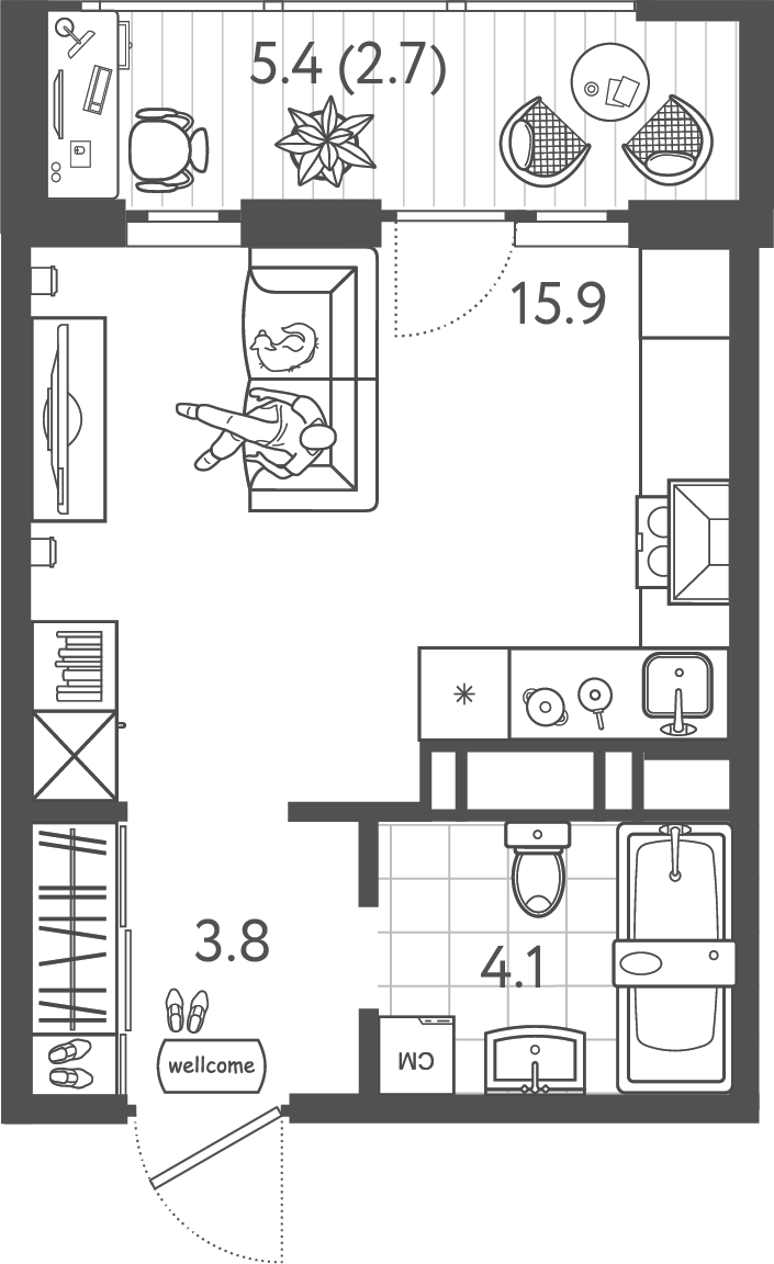 Планировка: Лот · 26,25 м²