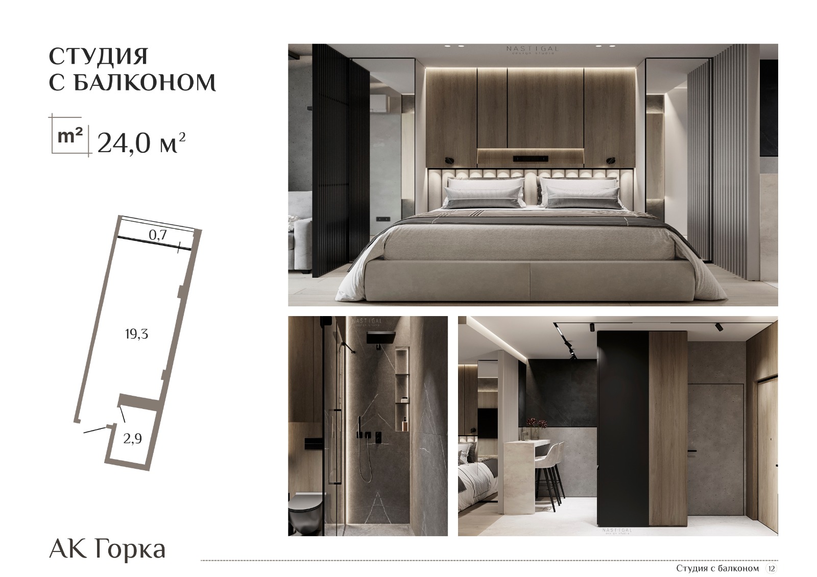 Планировка: Студия · 24,7 м²
