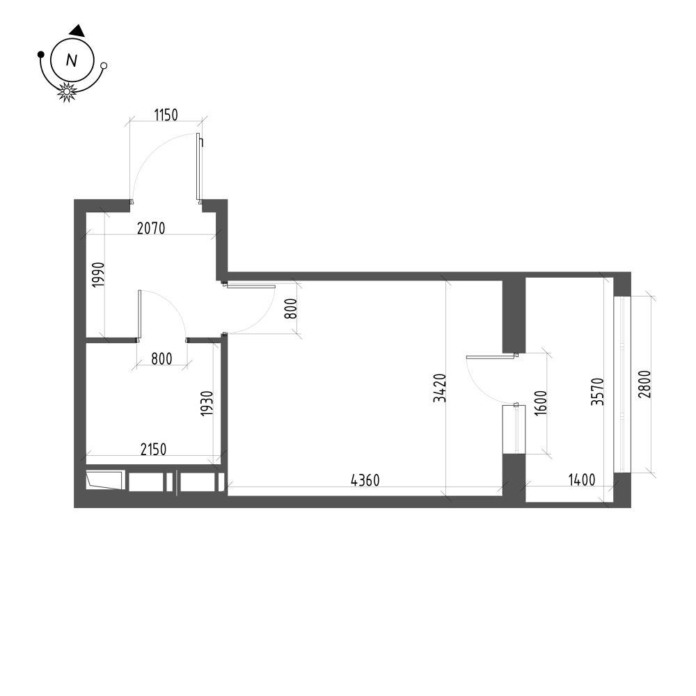 Планировка: Студия · 25,9 м²