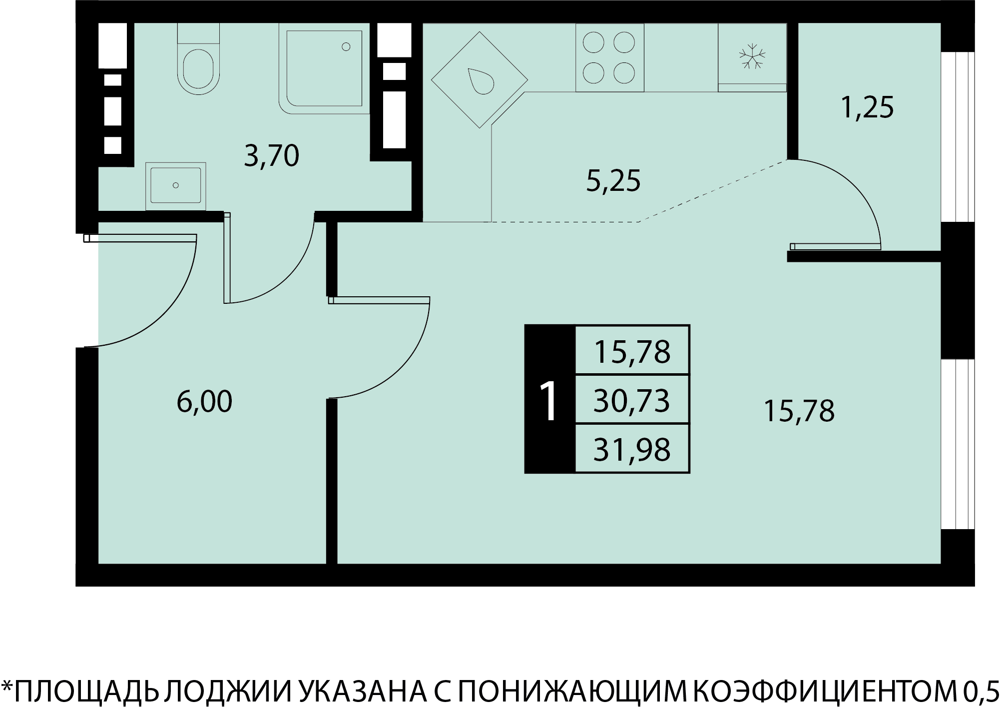 Планировка: Лот · 31,98 м²