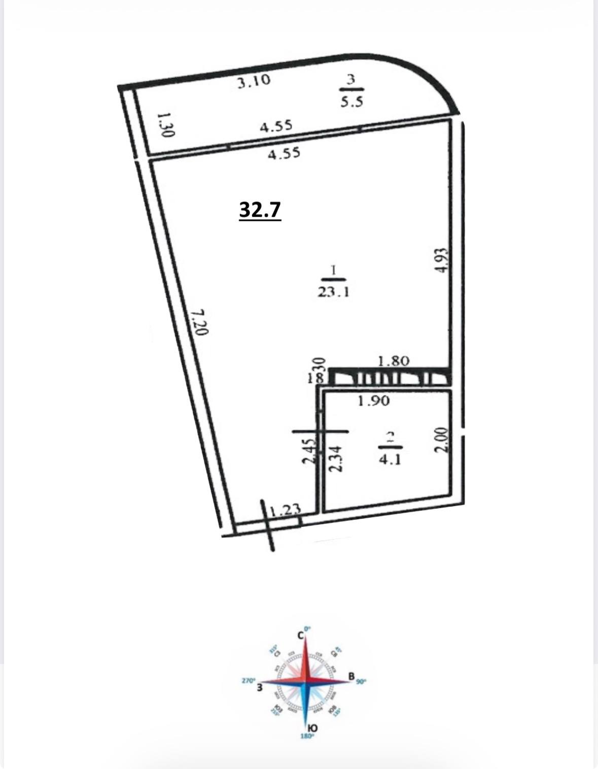 Планировка: 1-комнатная · 32,6 м²