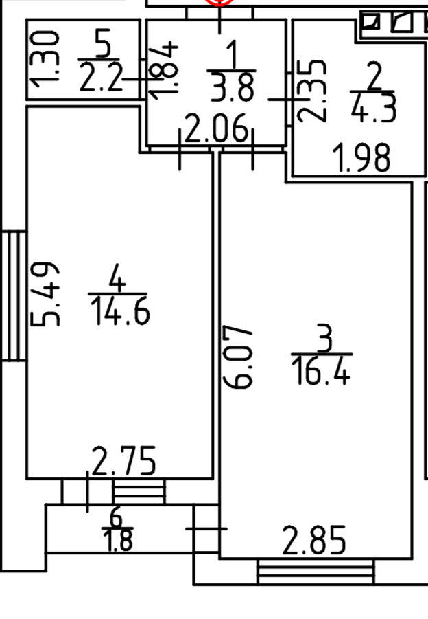 Планировка: 1-комнатная · 43,1 м²