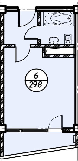 Планировка: Апартаменты · 29,8 м²