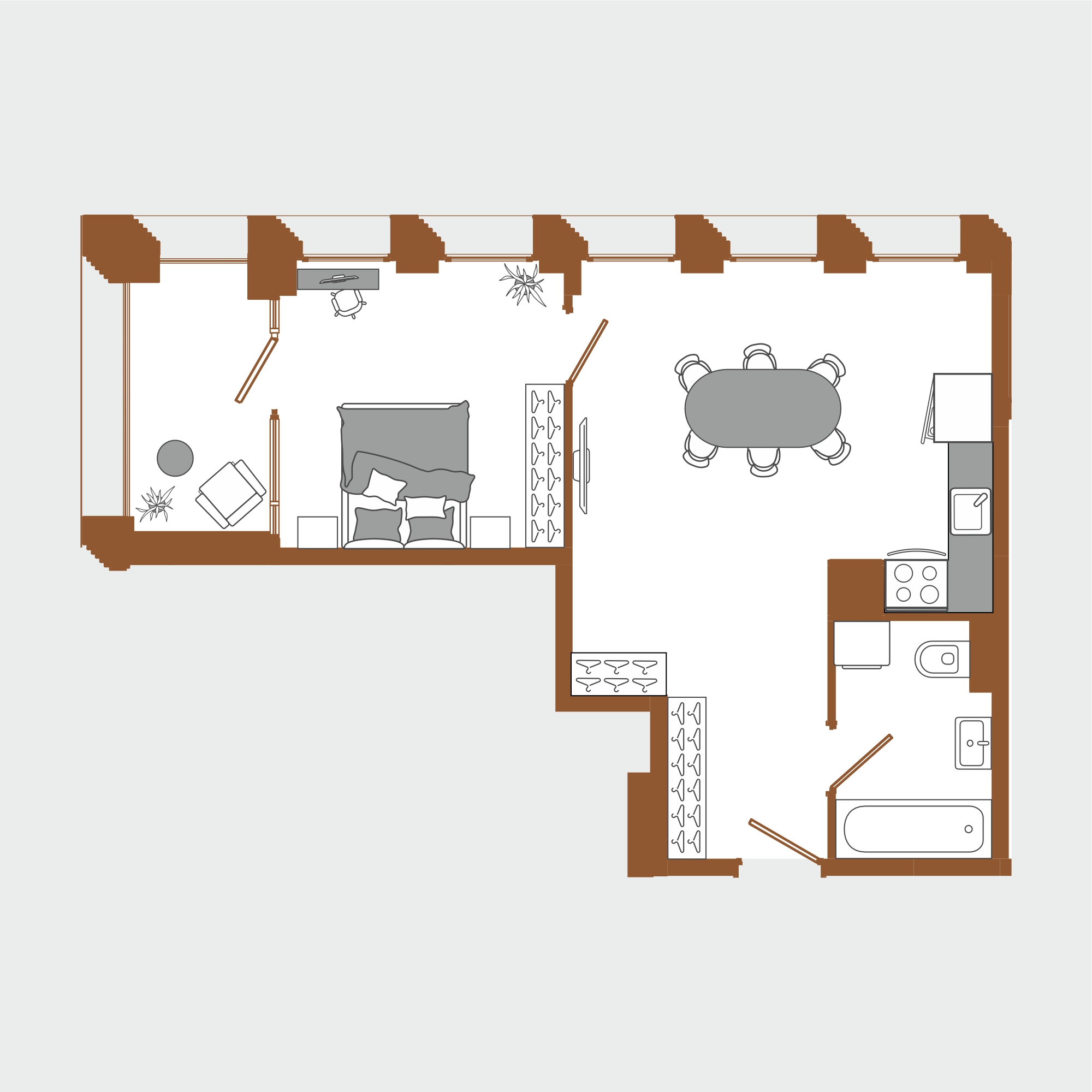Планировка: 1-комнатная · 41,61 м²