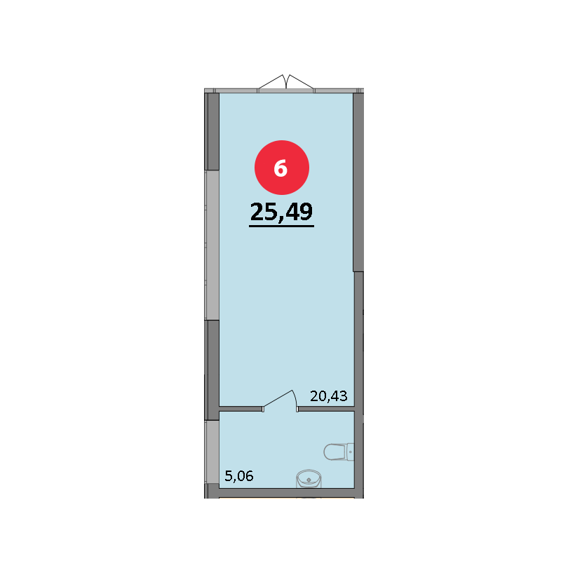Планировка: Лот · 25,49 м²