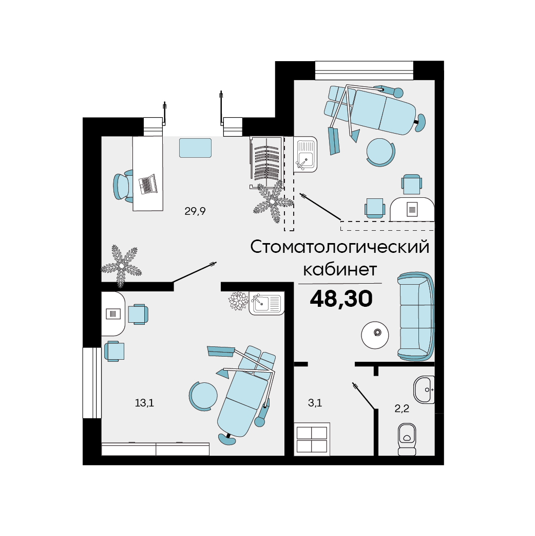 Планировка: Лот · 53,7 м²
