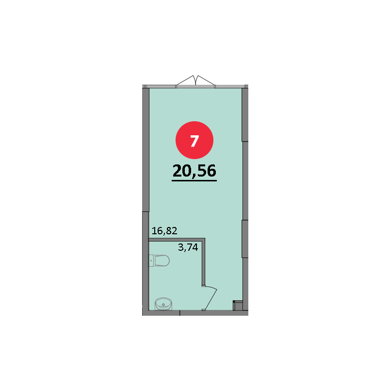 Планировка: Лот · 20,56 м²