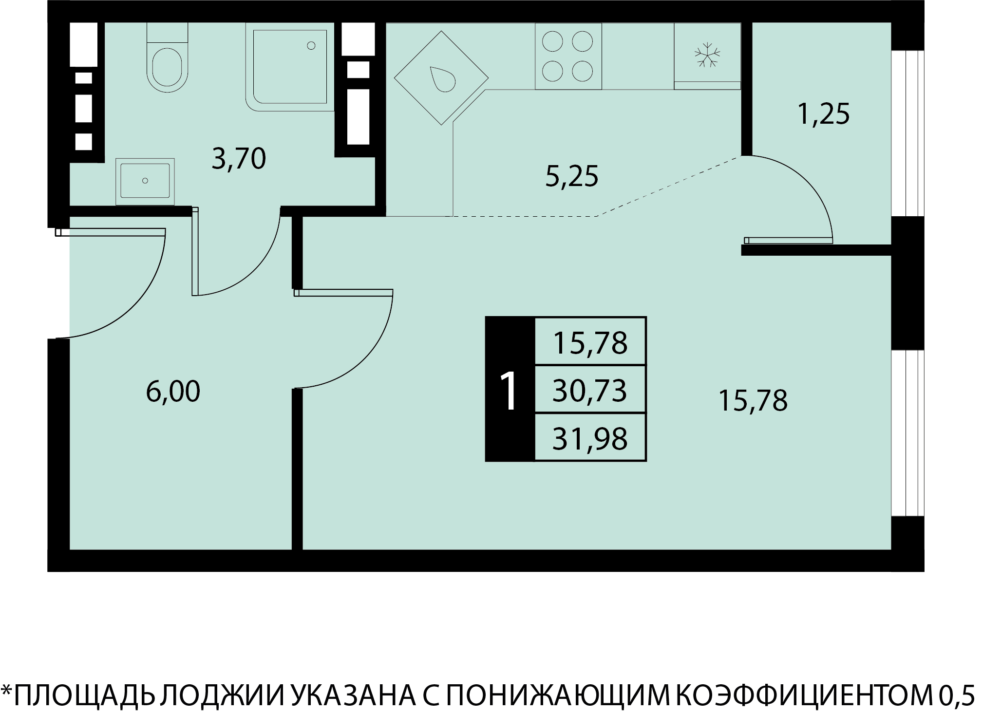 Планировка: Лот · 31,98 м²