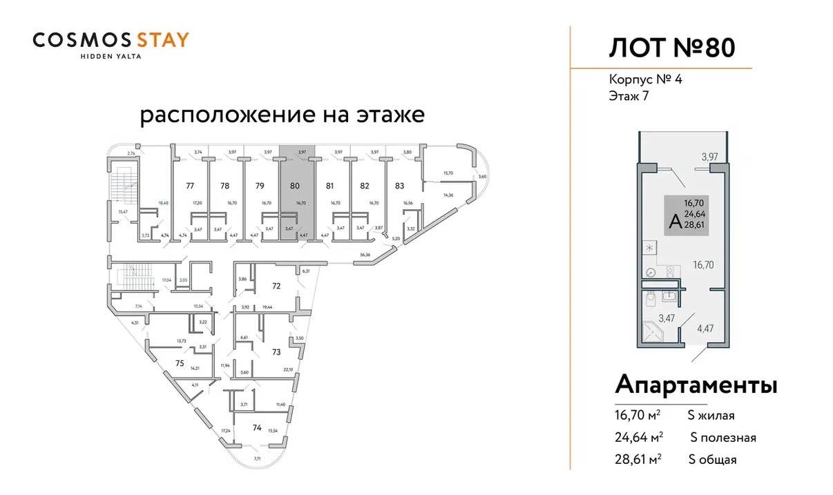 Планировка: 1-комнатная · 28,61 м²
