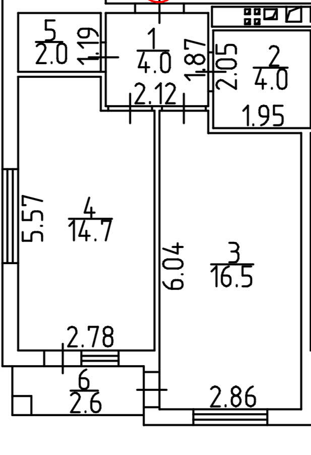 Планировка: 1-комнатная · 43,8 м²