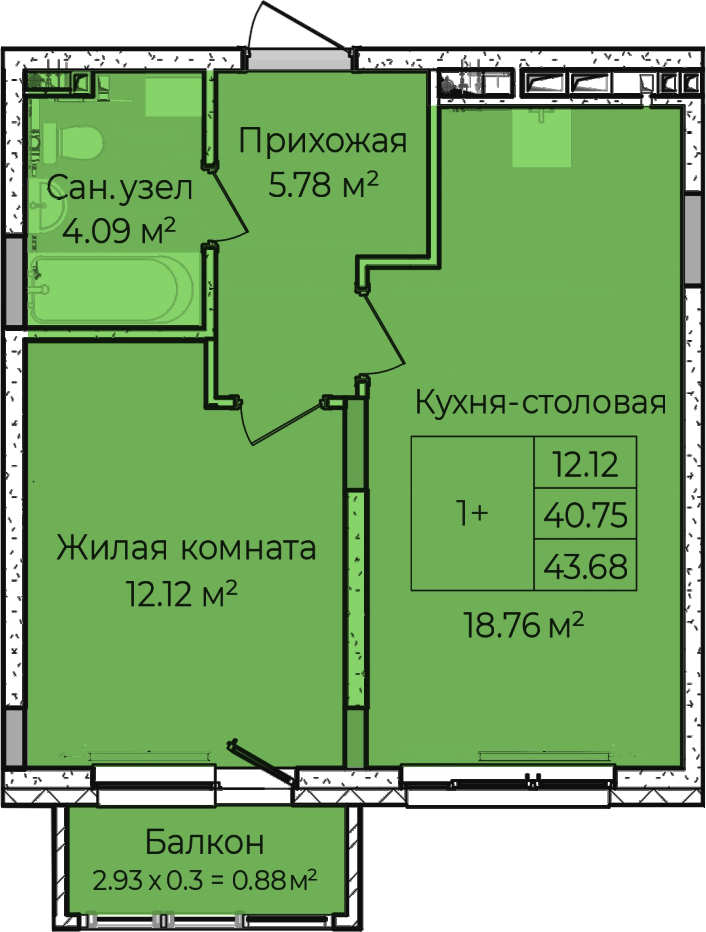 Планировка: Лот · 41,27 м²