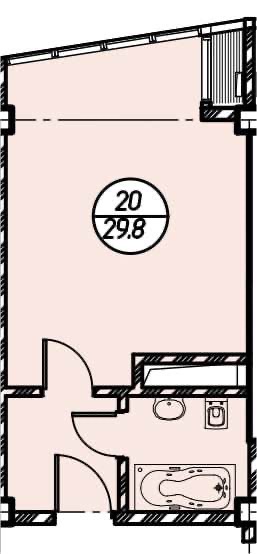 Планировка: Апартаменты · 29,8 м²