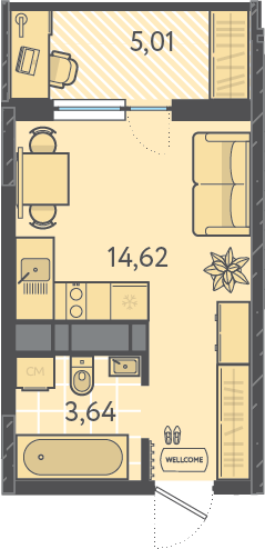Планировка: Лот · 20,8 м²