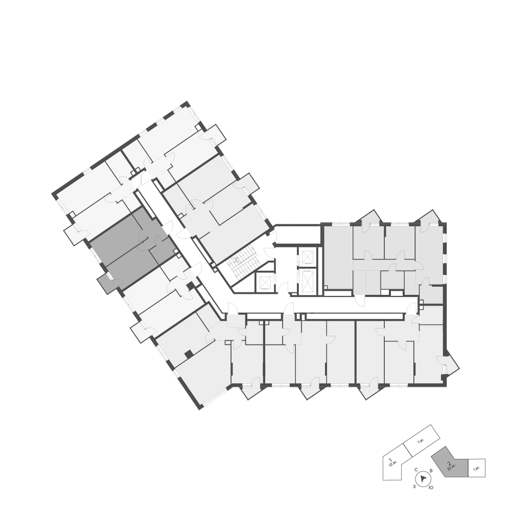 Планировка: 1-комнатная · 39,5 м²