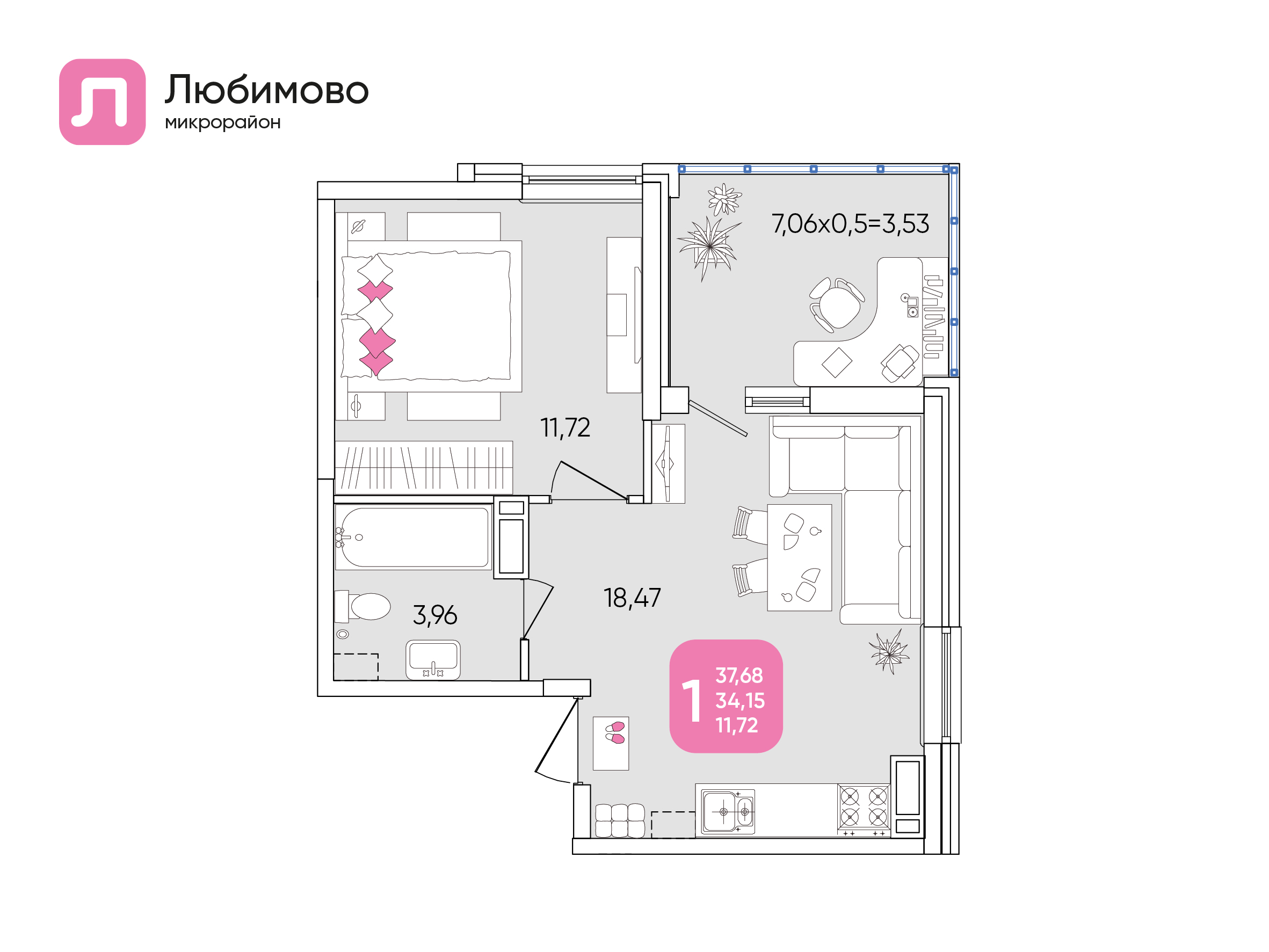 Планировка: Лот · 37,58 м²