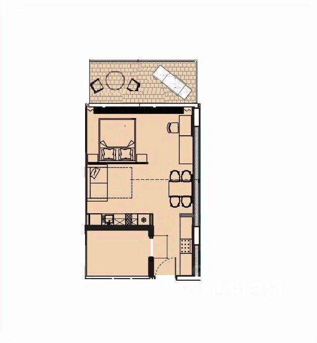 Планировка: 1-комнатная · 47,1 м²