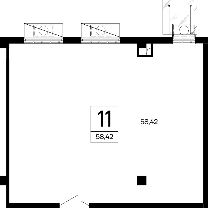 Планировка: Лот · 58,42 м²