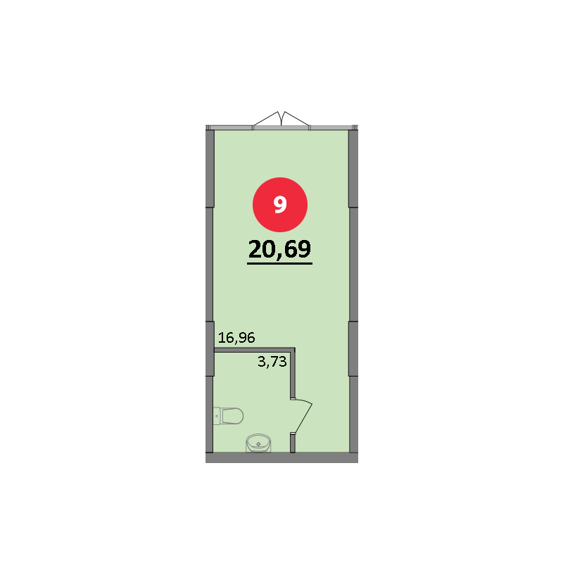 Планировка: Лот · 20,69 м²