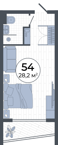 Планировка: Студия · 28,2 м²
