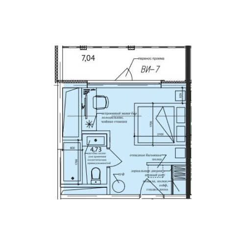 Планировка: Апартаменты · 27,9 м²