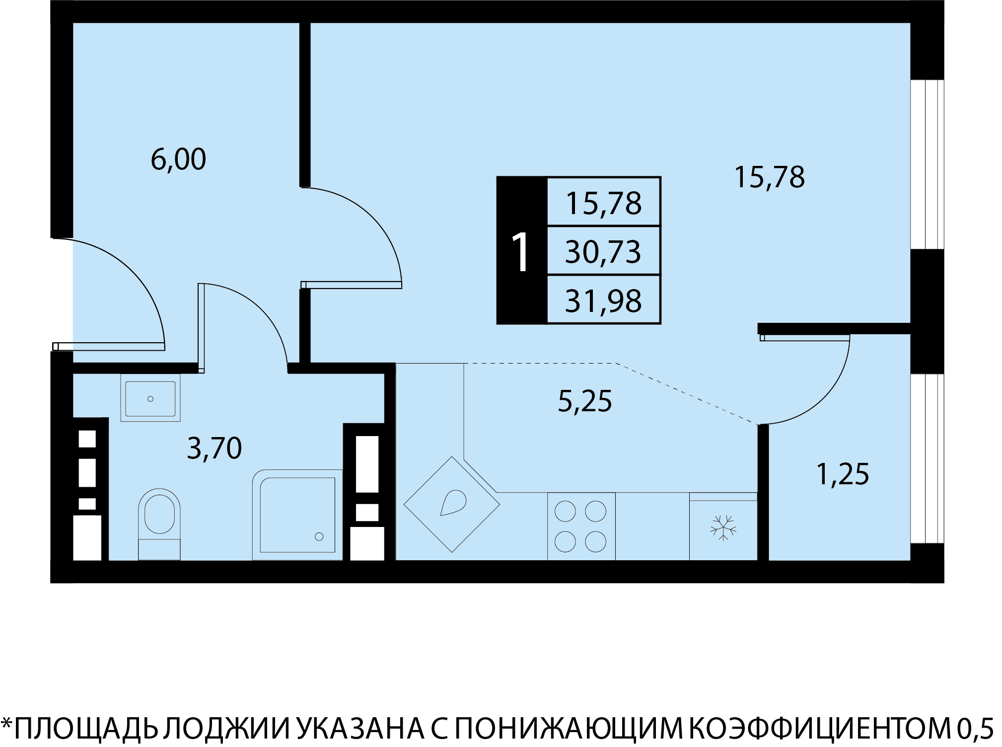 Планировка: Лот · 31,98 м²