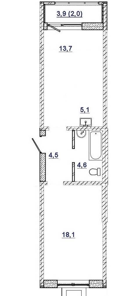 Планировка: 2-комнатная · 47,9 м²