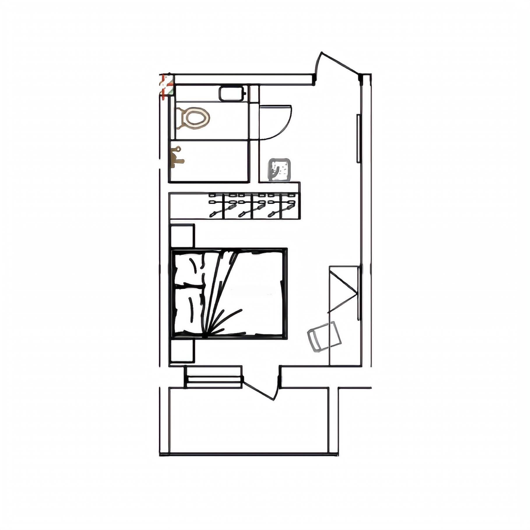 Планировка: Апартаменты · 21,8 м²