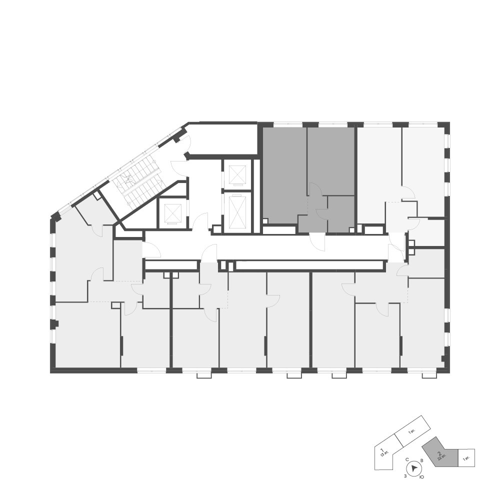 Планировка: 1-комнатная · 40,9 м²