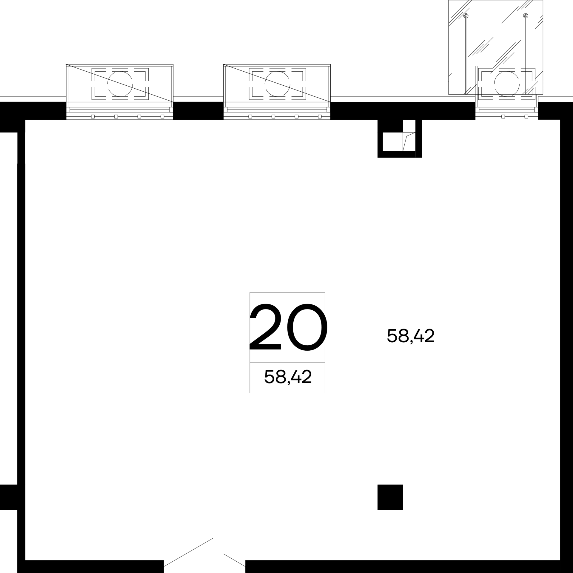 Планировка: Лот · 58,42 м²