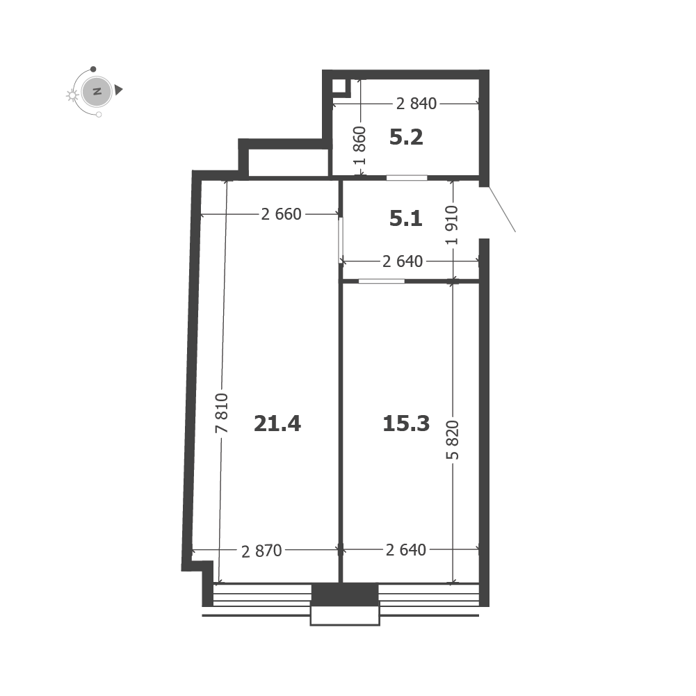 Планировка: 1-комнатная · 47 м²