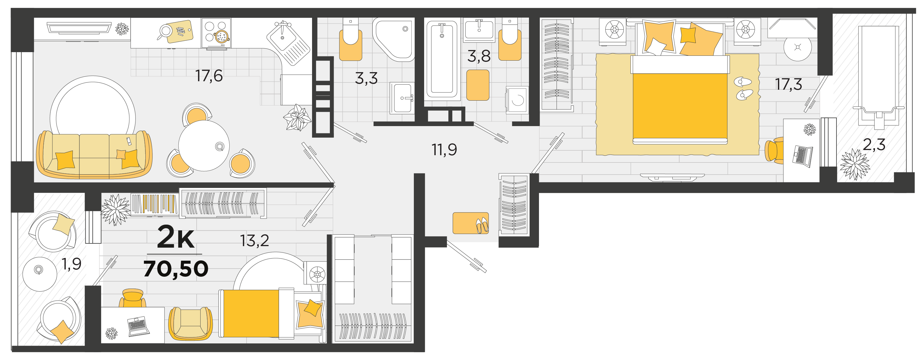 Планировка: Лот · 70,1 м²
