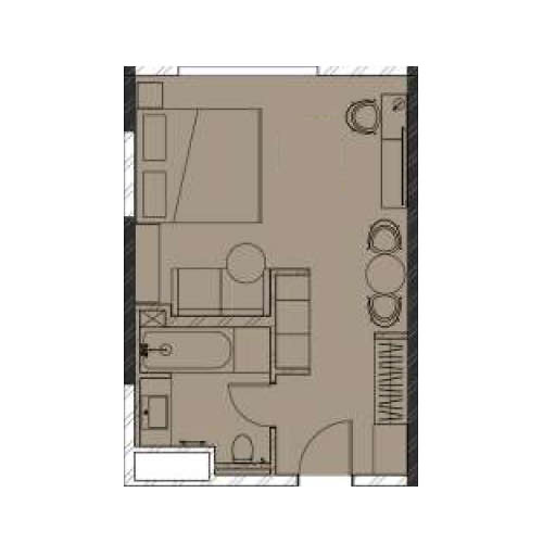 Планировка: Апартаменты · 32,1 м²