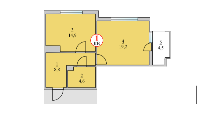 Планировка: 2-комнатная · 52 м²