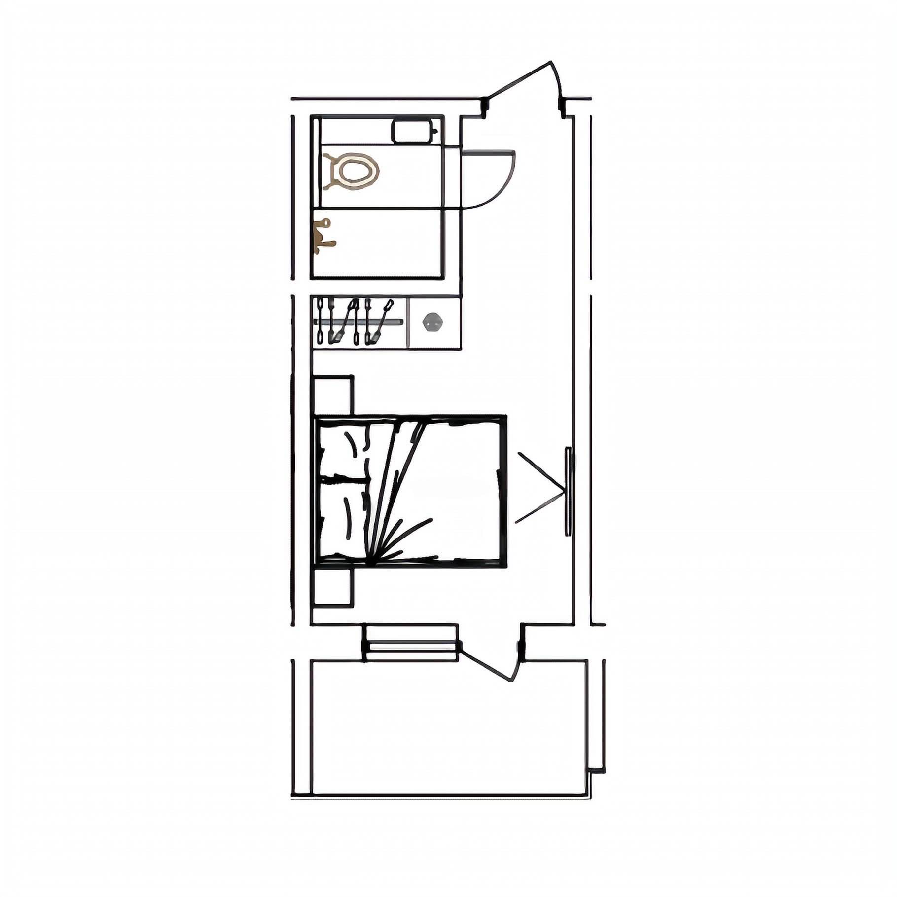 Планировка: Апартаменты · 21,1 м²