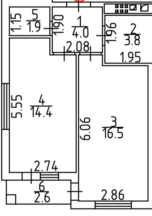 Планировка: 1-комнатная · 43,2 м²