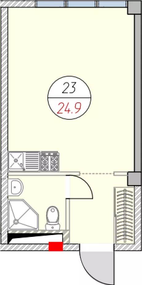 Планировка: Лот · 24,9 м²