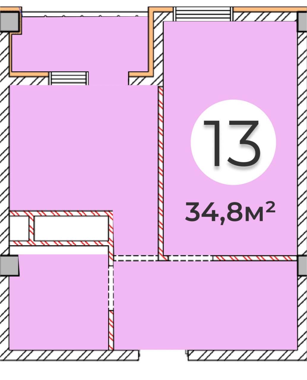 Планировка: Лот · 34,8 м²
