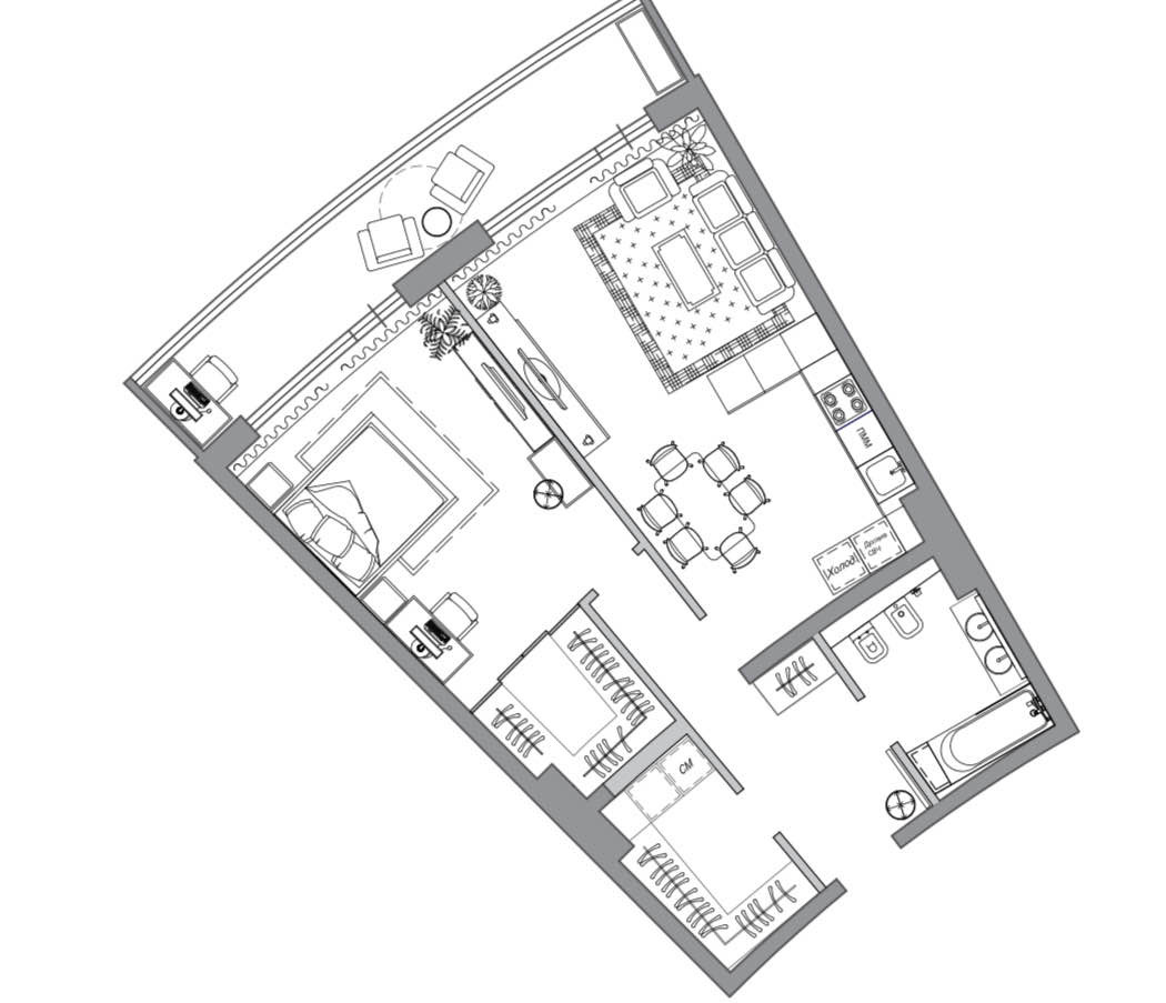 Планировка: Апартаменты · 84,5 м²